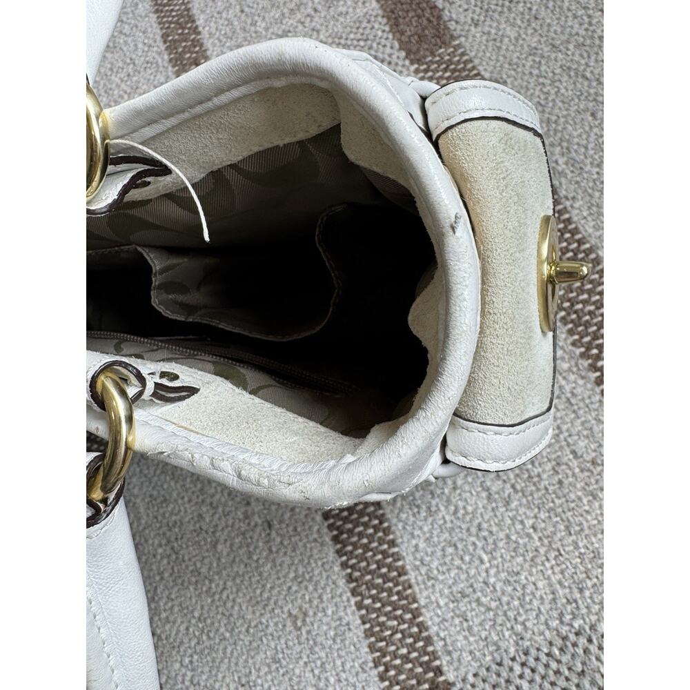 Coach 4419 Woven Straw Suede Handbag Tote Vintage Y2K Beach Bag Resort - Picture 9 of 16
